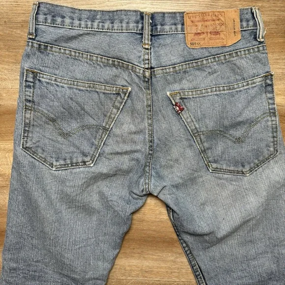 Selvedge Jeans Men 30x29 Blue Dirty Wash Straight Leg Japanese Redline Denim